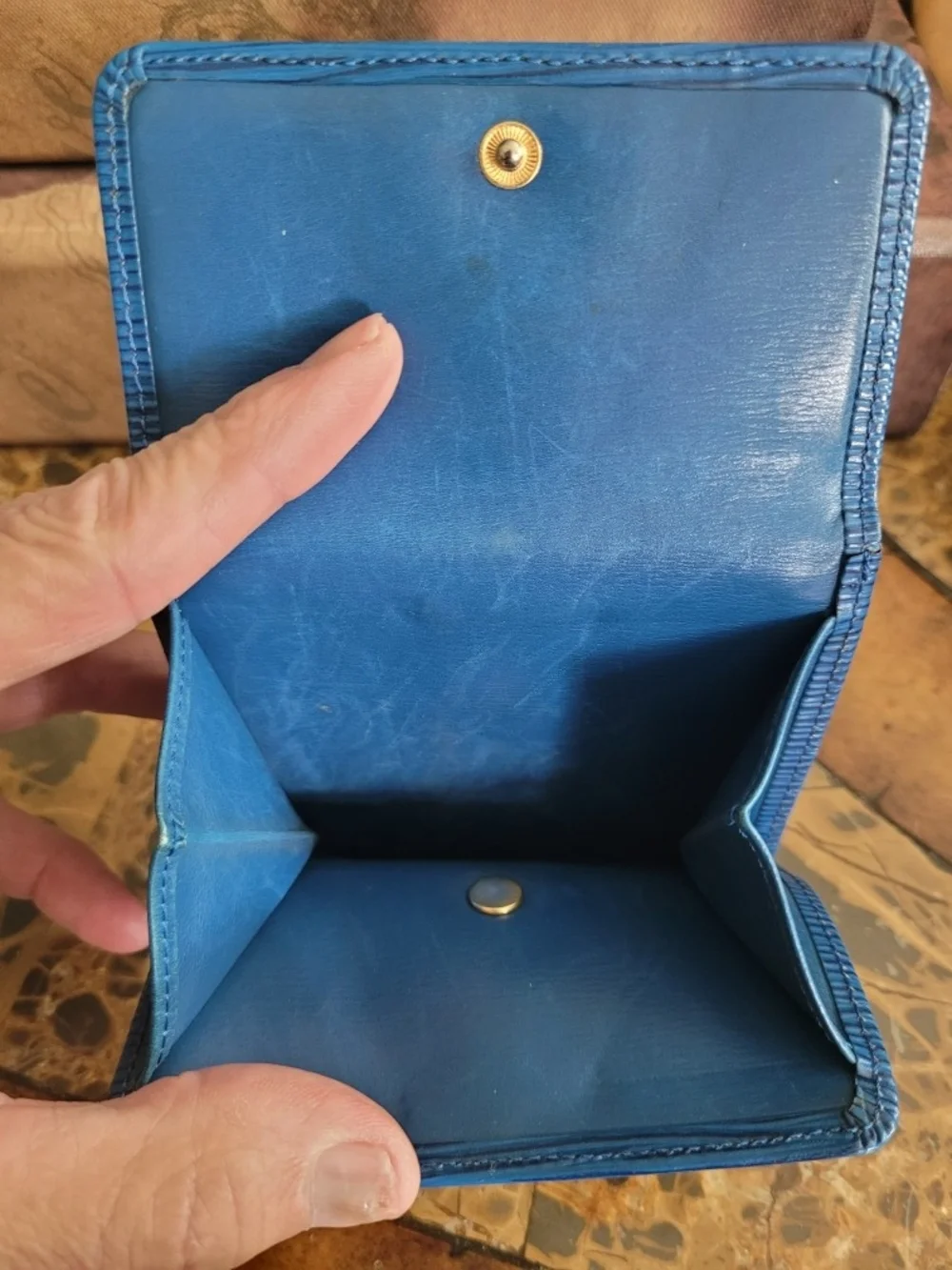 Louis Vuitton Blue Epi Leather Small Wallet